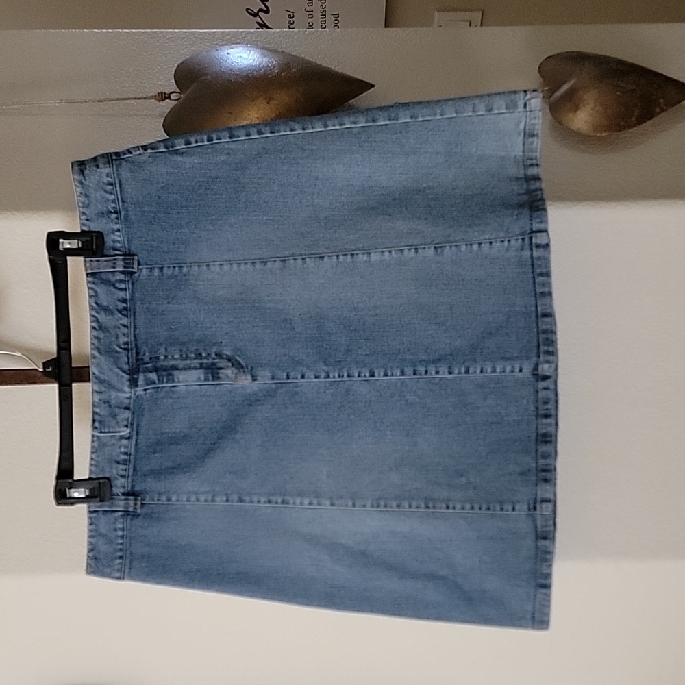 Style & Co. Stretch Denim A-Line Skirt Light Wash Blue size 16